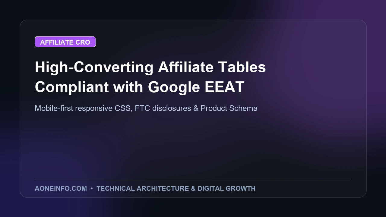 High converting affiliate comparison tables compliant with Google EEAT guidelines