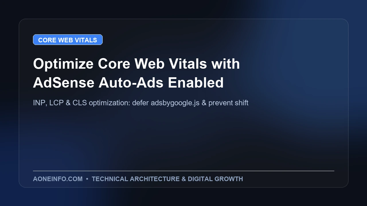 Optimizing Core Web Vitals INP LCP and CLS with Google AdSense auto-ads enabled
