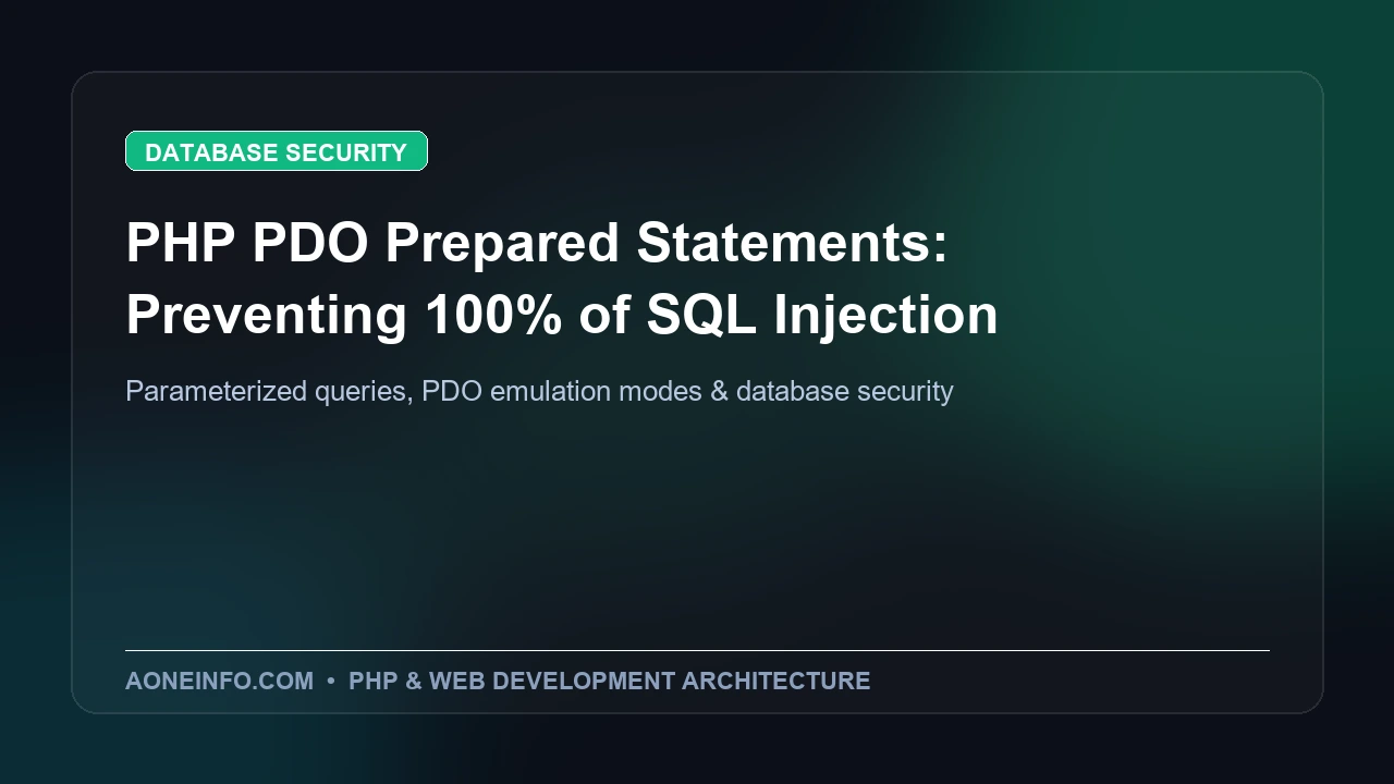 PHP PDO prepared statements preventing SQL injection attacks guide
